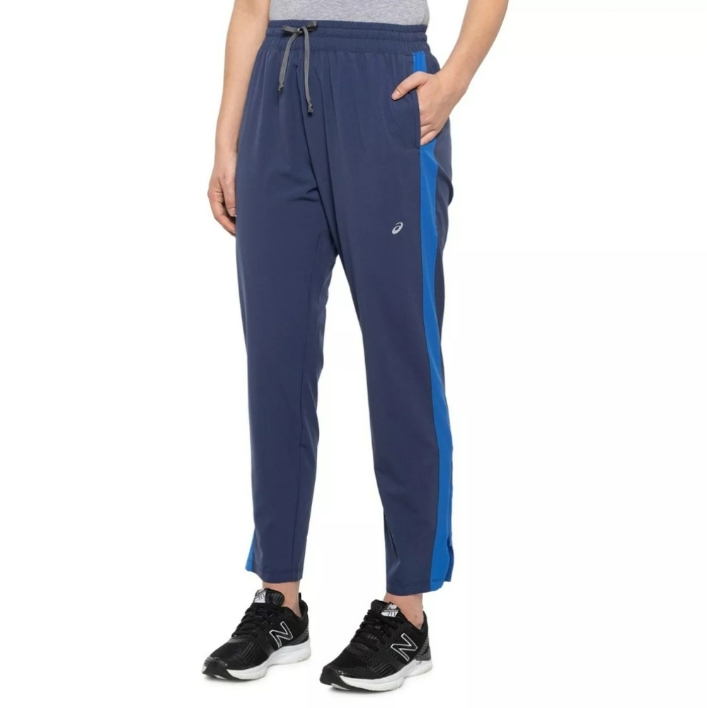 Asics track pants gym yoga Athletic activewear sportswear workout running blue